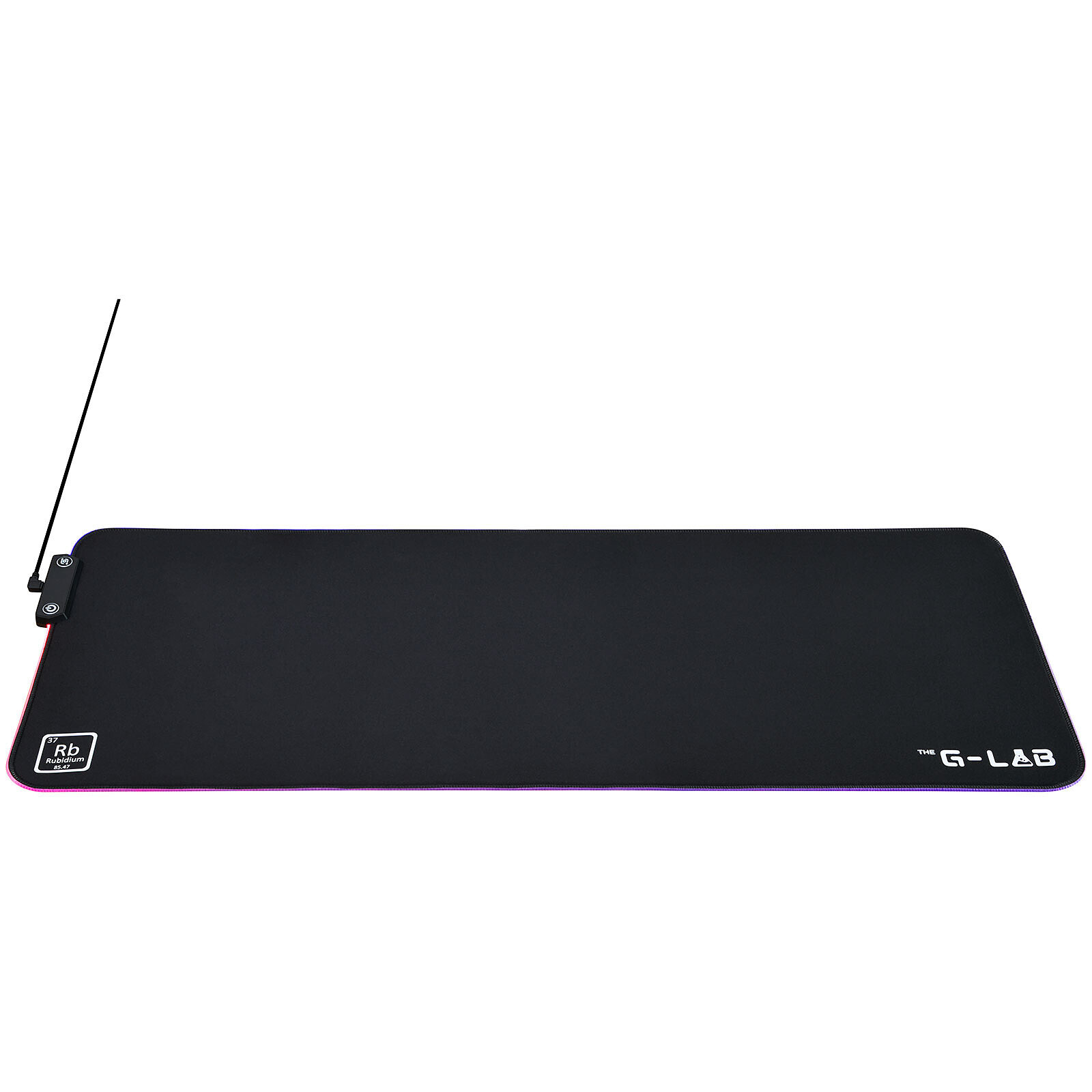 Tapis de souris XXL grand format Rubidium RVB pour éviter les dérapages