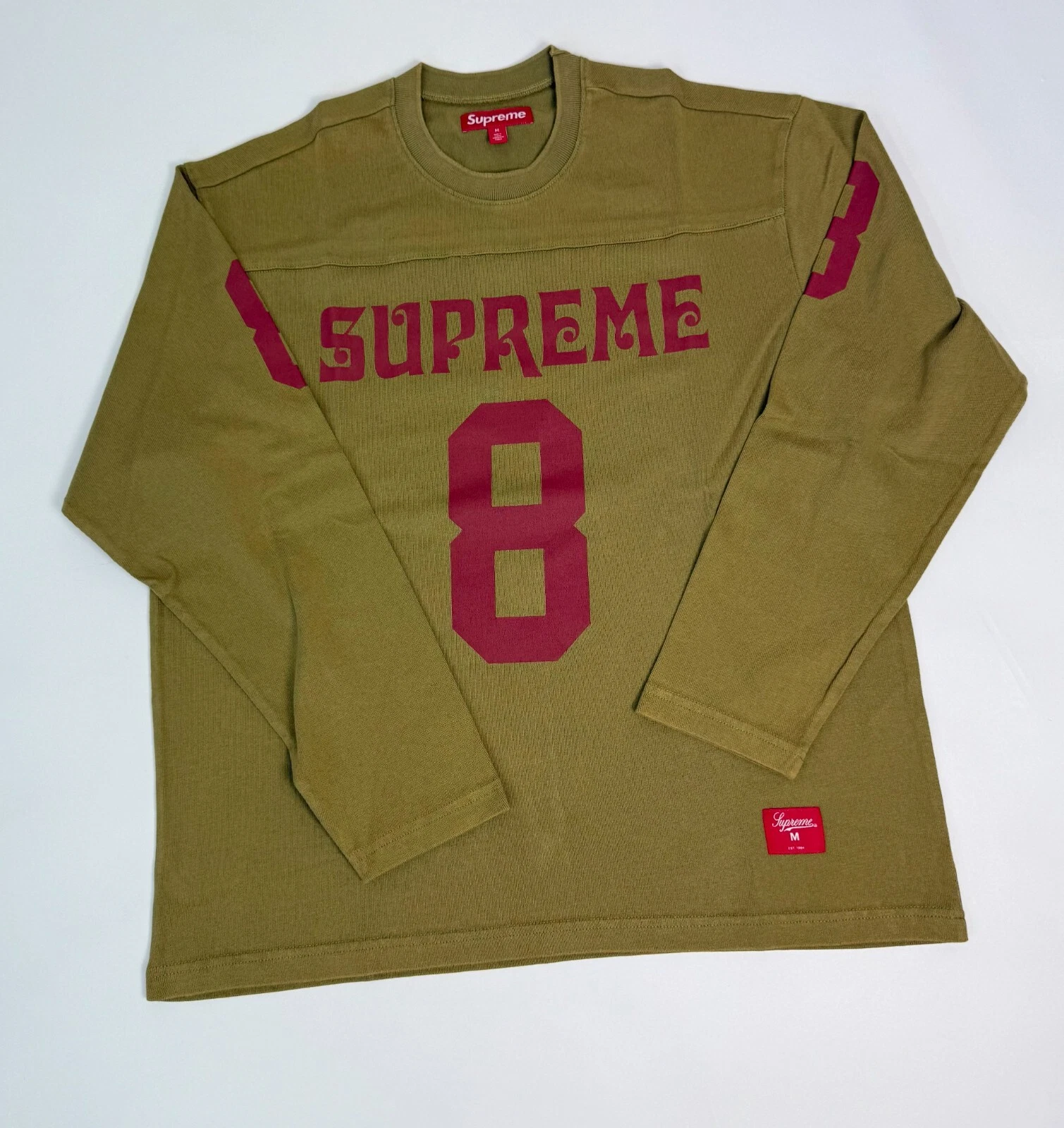 Haut de football Supreme Affiliated manches longues L/S olive clair grand neuf