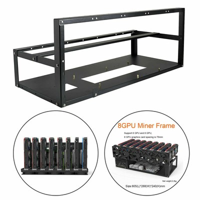 Stahl 6/8 GPU Mining Rig Frame Rack Equipment Zubehör Werkzeuge