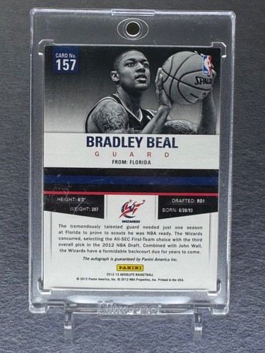Bradley Beal 2012-13 Absolute #157 Rookie Auto RC #d 005/199 Wizards Suns - Picture 2 of 2