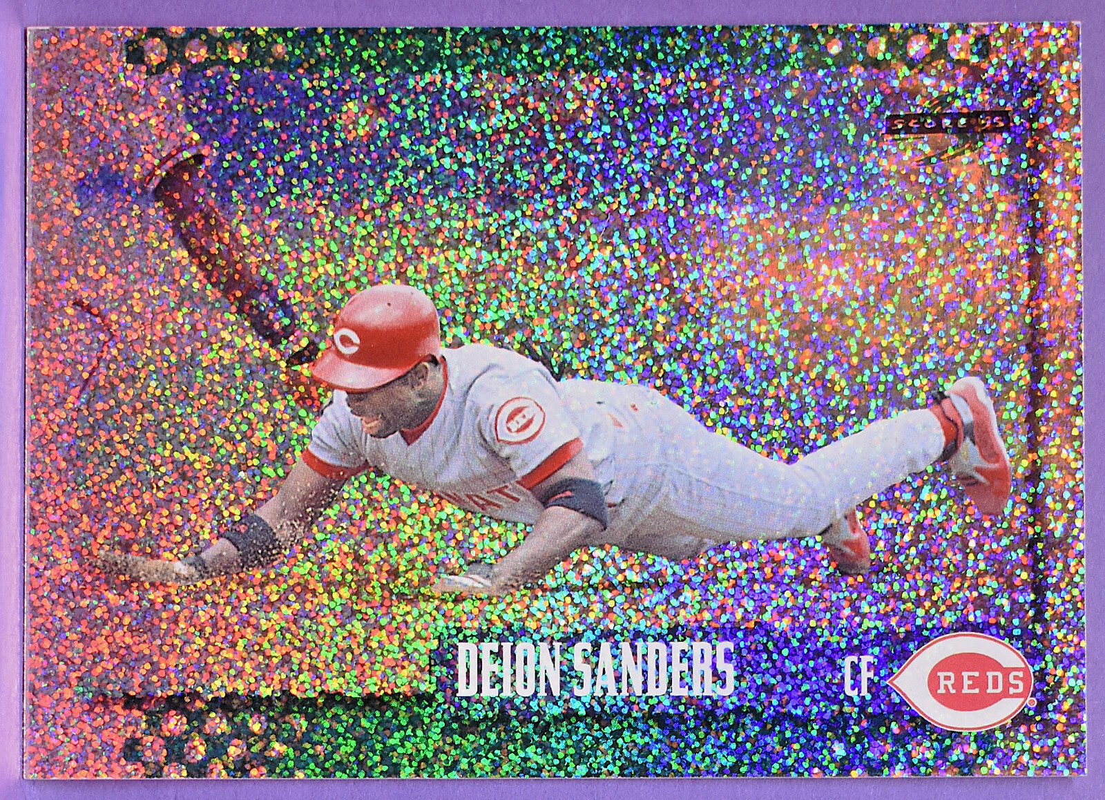 Deion Sanders Reds 1995 Score Baseball #266 - PLATINUM TEAM SET PARALLEL