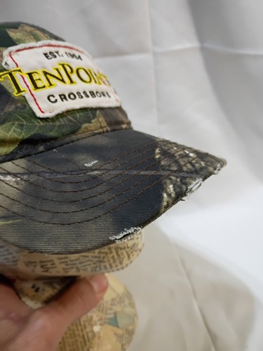 Cappello Tenpoint Crossbows Snapback Maglia Mimetico Distressed Regolabile Berretto Baseball NUOVO - Foto 2 di 8