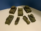 Vintage Comet Authenticast WWII Metal Army Tank Vehicles Lot Of 7