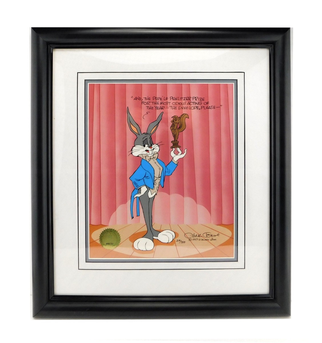BUGS BUNNY Limited Edition CHUCK JONES Signed Cel Art Cell