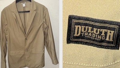 Duluth Trading Co Men s Med Pitch Man Pro Presentation Jacket Tan Brown