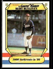 1987 Fleer Award Winners #3 Bert Blyleven Baseball Card 0501B