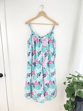 Gap M Blue Pink Hawaii Floral Strappy Sundress Women’s Medium 