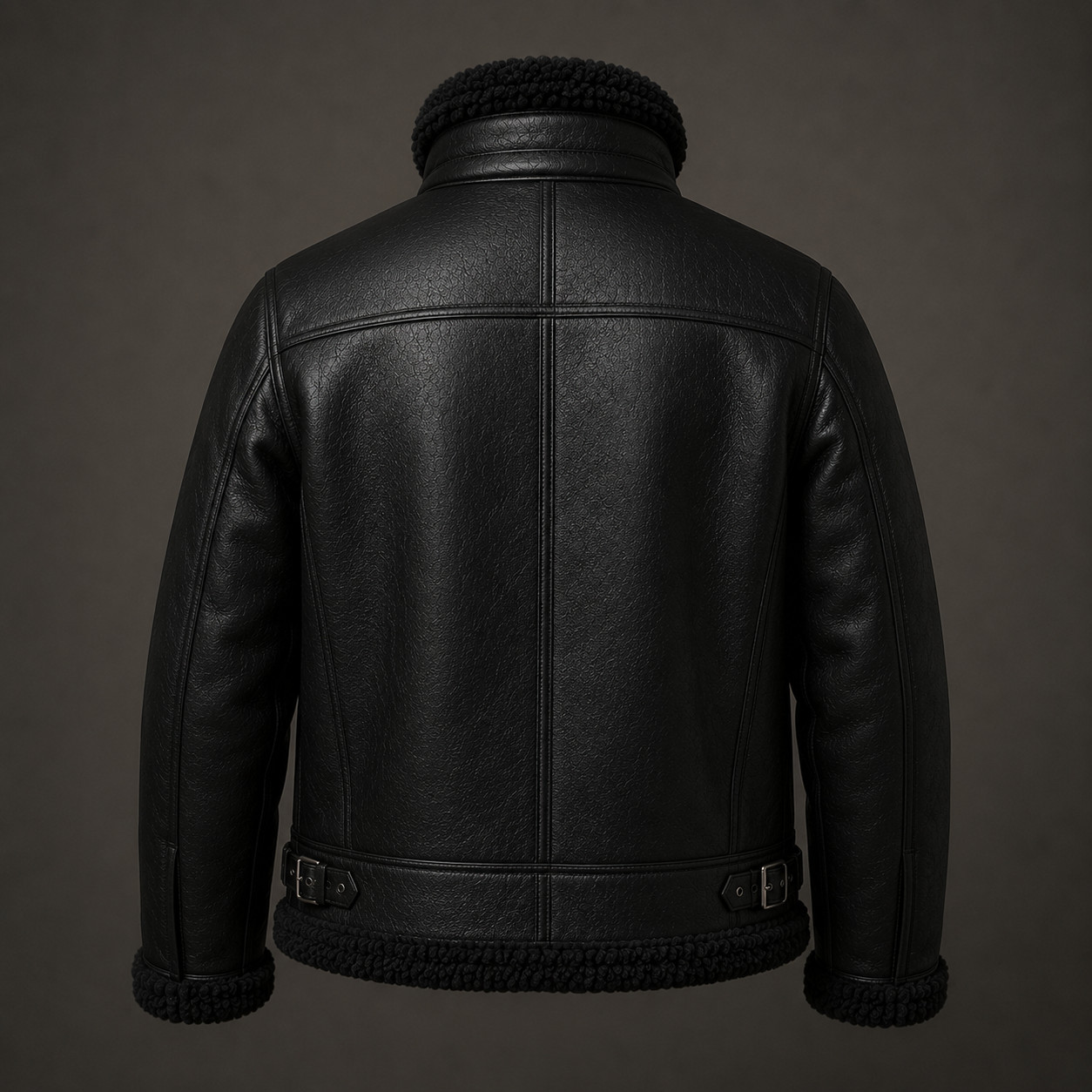 Men's RAF B3 Aviator Bomber Sheep Skin Real Leather Shearling Flight Jacket Coat image 5
