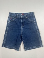 Tommy Hilfiger Shorts Womens 10 Blue Denim Cargo Carpenter Flag Logo Pocket