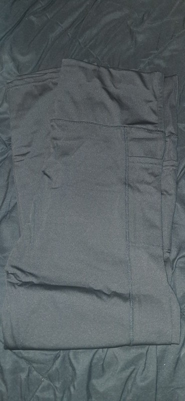 New Woman's Xl Black Yoga Workout Jogger Pants With Pocket Nwt Stretch Comfy