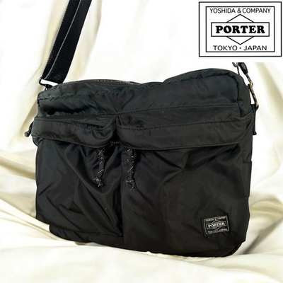 #ad #ad PORTER YOSHIDA FORCE SHOULDER BAG S Size 855 05457 Black Used Japan $199.99