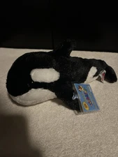 GANZ Webkinz Orca Whale with Code Tag Plush Toy Stuffed Animal NEW HM221