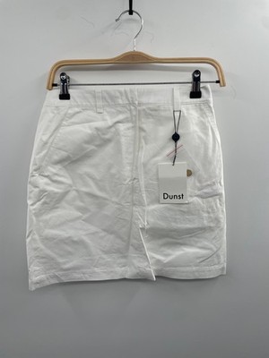 NWT Dunst A-line Mini Skirt Women's Small White Pull-On Back Pockets 100% Cotton