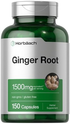 Horbäach Ginger Root Capsules | 150 Pills | Non-GMO, 150 Count (Pack of 1) 