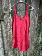 Secret Treasures Red Satin Slip Dress Chemise Nightgown Small Y2K