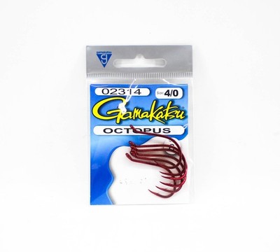 Gamakatsu Octopus Hook Red Size 4/0 ,6 Per pack (1231)