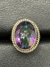 Vintage Sterling Silver Mystic Topaz Ring Size 6 E4