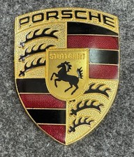 Genuine Porsche Hood Car Emblem Stuttgart 993.559.21100 Enamel Read