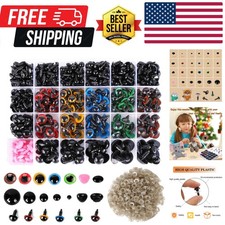 796pcs Plastic and Noses, 6-20mm Black Craft Doll Eyes with Washers Assorted ...