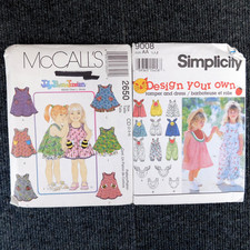 Girls Romper Dress Patterns Lot of 2 Jelly Bean Junction Sizes 1/2 1 2 3 4 Kids