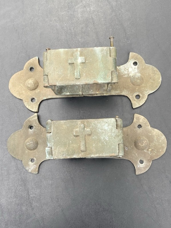 Antique David Levow Church Gutter Leader Pipe Bracket Brass New Brunswick NJ