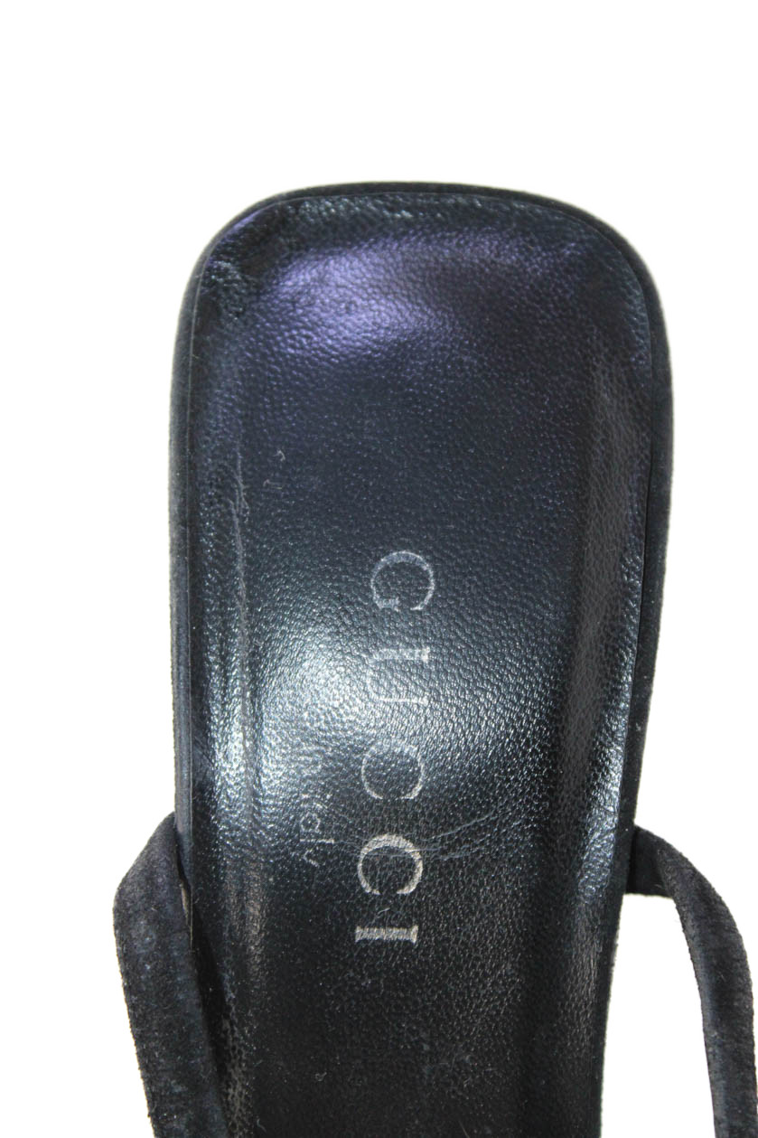 Gucci Womens Suede Pointed Toe Slingbacks Pumps Black Size 6 B thumbnail 6