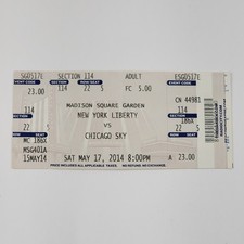 Vtg WNBA New York Liberty Vs Chicago Sky Ticket Stub May 17 2014 5/17/2014