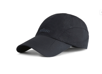 帽子 ATiiSSU Pintuck Cap ATIISSU Pintuck Cap Black Nylon Mesh Detail Logo Hat 100