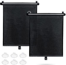 Car Window Shade for Side Windows, 2 Pack Sun Shade Retractable Color: Black