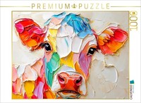 Calvendo Puzzle Colorful Calf. Enchanting Cattle Portrait | 1000 Pieces, Finishe