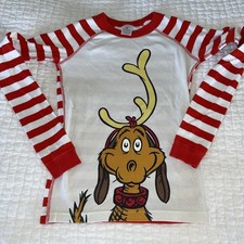 Hanna Andersson Kids 14-16 Dr. Seuss Grinch Max the Dog Long John Pajama Set