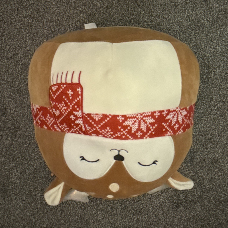Squishmallows Deer Plush Toy Red Winter Scarf Medium 14-24 in Christmas Washable