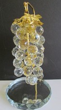 CLEAR WITH GOLD CRYSTAL GRAPES ON STAND