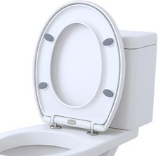 Harbour Housewares Soft Close Toilet Seat for Oval Toilets - White