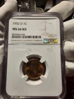 1952 D NGC 1C MS66RD LINCOLN WHEAT CENT #8353965-056