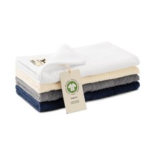 Serviette de toilette unisexe bio GOTS bleu marine 30 x 50 cm
