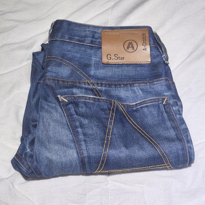 G star mens Jeans a Crotch Tapered denim 104506 Size 31 x 34 Men Denim Free Post