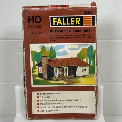 Faller 266 HO American Stone Ranch Home Building Kit Vintage Open Box