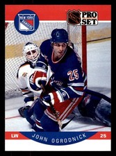  1990 John Ogrodnick 206 Rangers 25 Pro Set Hockey Sports Trading Card 