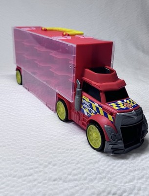 Dickie Toys Carry & Store Transporter Truck Car Storage Case Fire Rescue Hauler