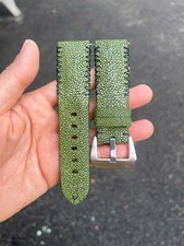 Olive green Stingray Leather Watch Strap Band 16 18 19 20 21mm 22mm 23 24mm 26mm