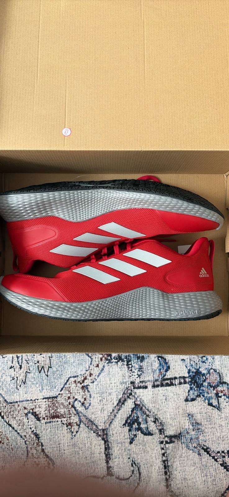 adidas Edge Gameday Men’s Running Sneaker Low Top Red/Gray/White EH3371