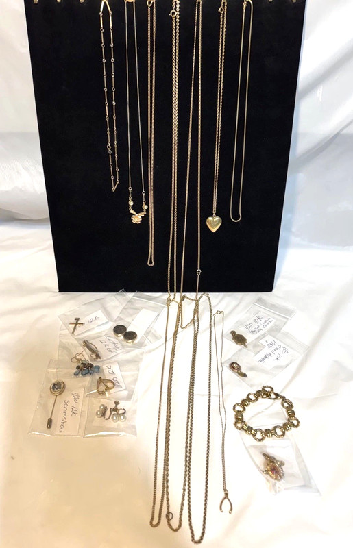 Gold Filled 10k 12k 14k Jewelry Lot 129 Grams NOT SCRAP