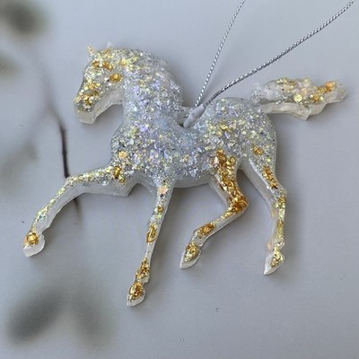 Handmade Christmas Decoration Resin Horse Christmas Ornaments Gold ,  Horse 2026