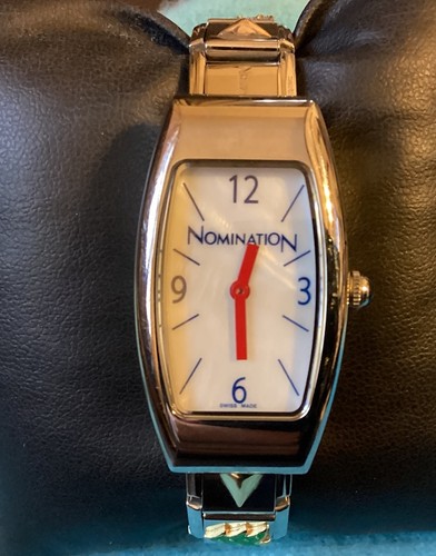 Womens Nomination Watch With Gold And Enamel Charms Bracelet Band Needs Battery