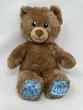 Build-A-Bear Workshop BABW 15" Stuffed Plush Brown Happy Birthday Bear Toy 2018