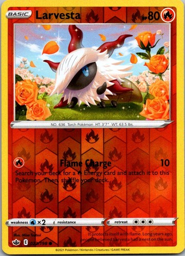 Larvesta (#36 Cinderace Stamped) 023/198 Battle Academy 2022 Promo