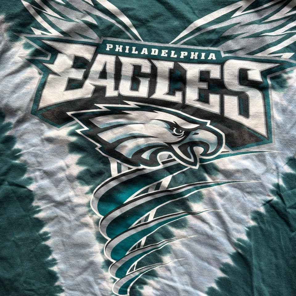 Vintage Philadelphia Eagles Shirt Mens Large Tie Dye NFL Football Tee 90s Sz L - Image 2 of 4