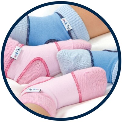 Sock ons Sockenhalter Babysöckchen Halter Small 0-6 Monate TOP