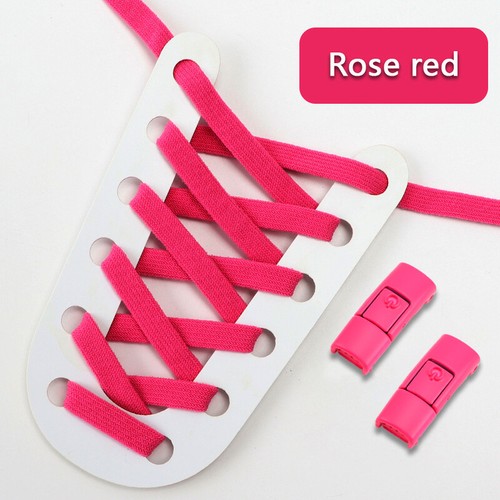 Press Lock Shoelaces Without ties Colorful Lock Elastic Laces Sneakers Kids Adul - Picture 29 of 37